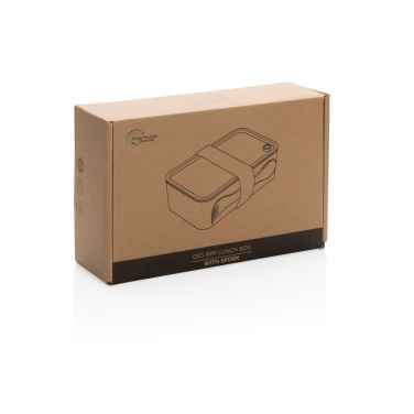 Logo trade promotional merchandise picture of: GRS recycled PP lunch box with spork